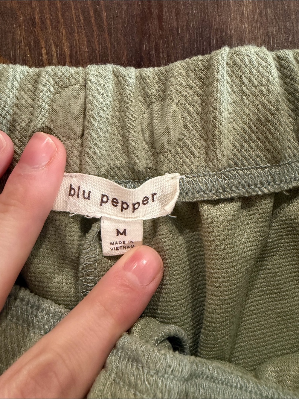 Blu Pepper Sage Green Polka Dot Drawstring Athletic Shorts - Picture 2 of 3